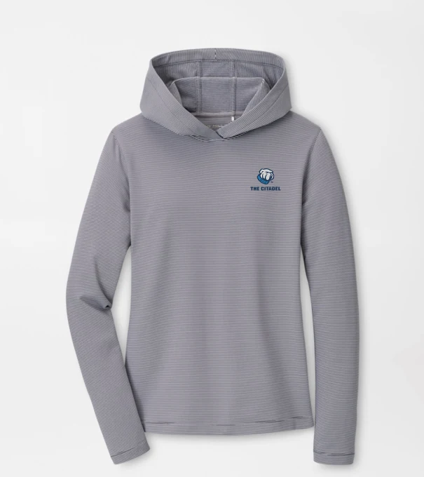 The Citadel Women's Pine Sugar Stripe Performance Hoodie in Iron