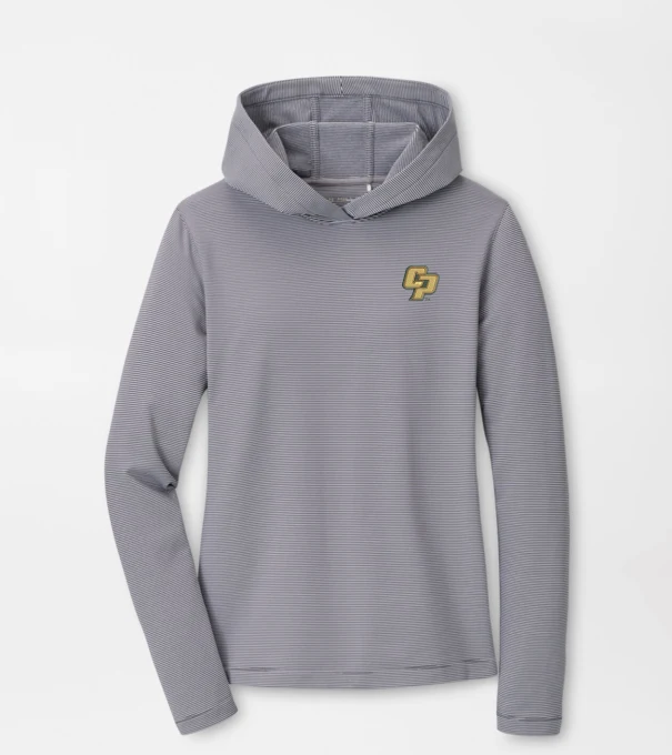 Cal Poly Women's Pine Sugar Stripe Performance Hoodie in Iron