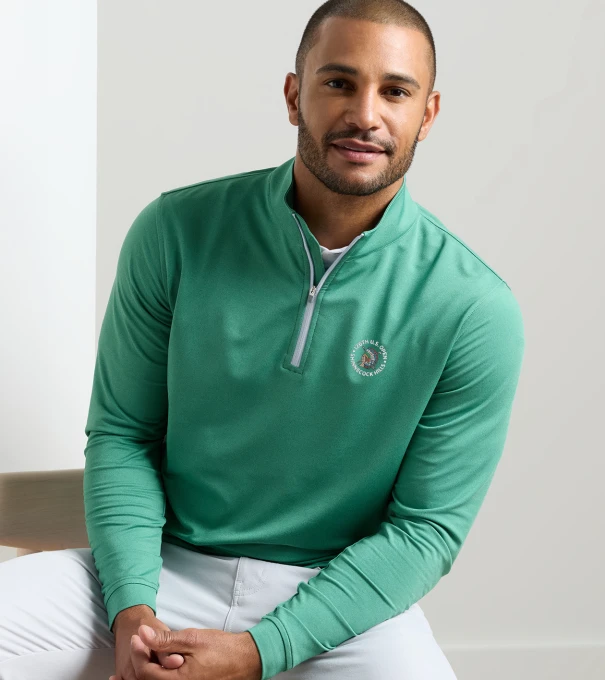 126th U.S. Open Perth M&eacute;lange Performance Quarter-Zip in SNOW PEA