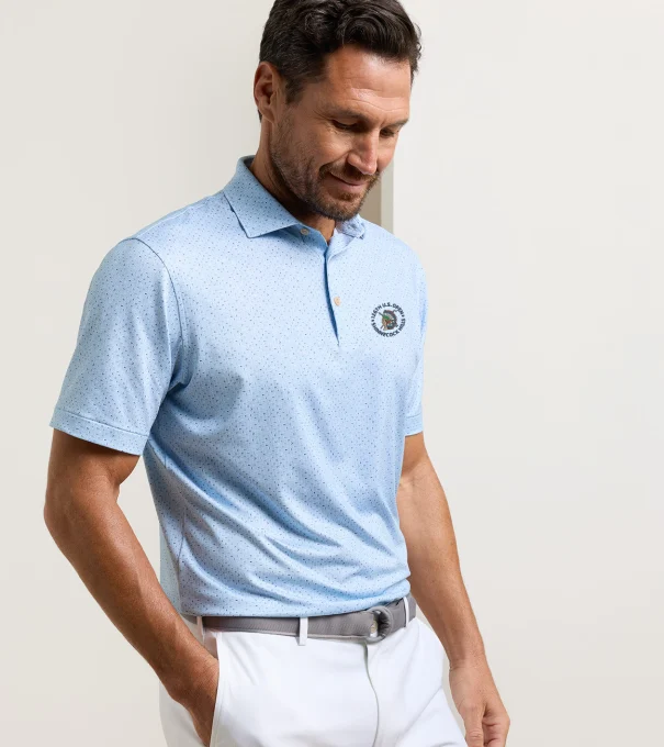 126th U.S. Open Pennants Performance Jersey Polo in Stream Blue