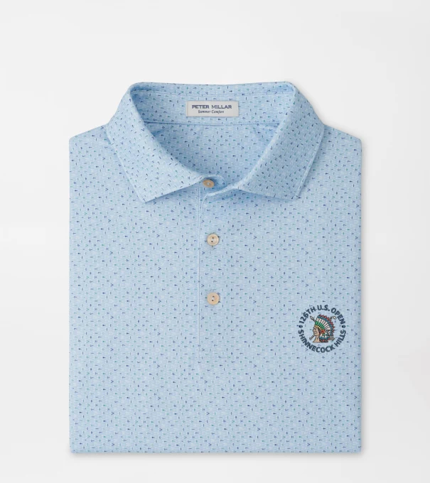 126th U.S. Open Pennants Performance Jersey Polo in Stream Blue
