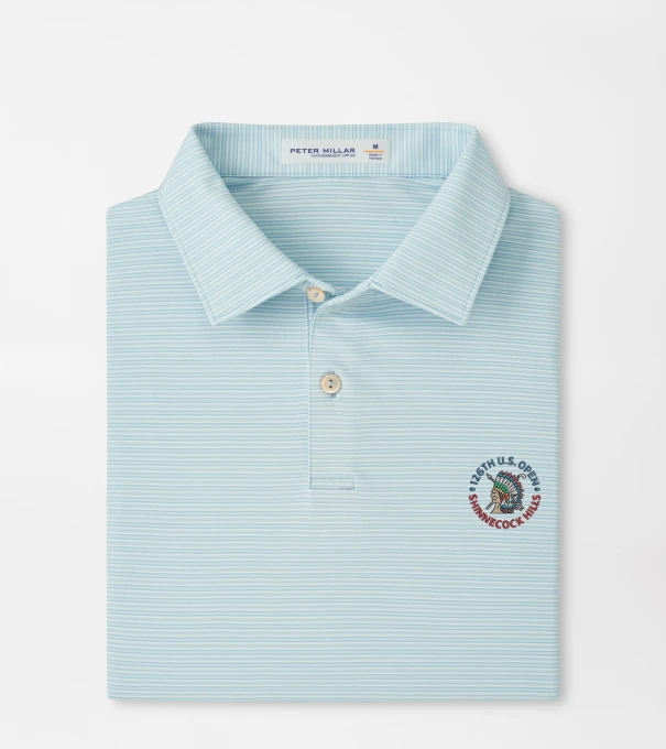 126th U.S. Open Featherweight Trading Stripe Performance Polo in SEAFLOWER