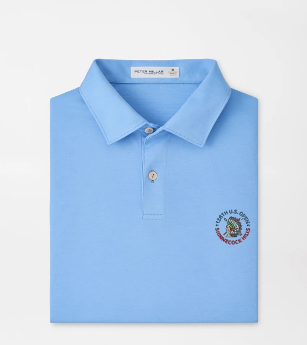 126th U.S. Open Featherweight M&eacute;lange Performance Polo in BLUEBIRD