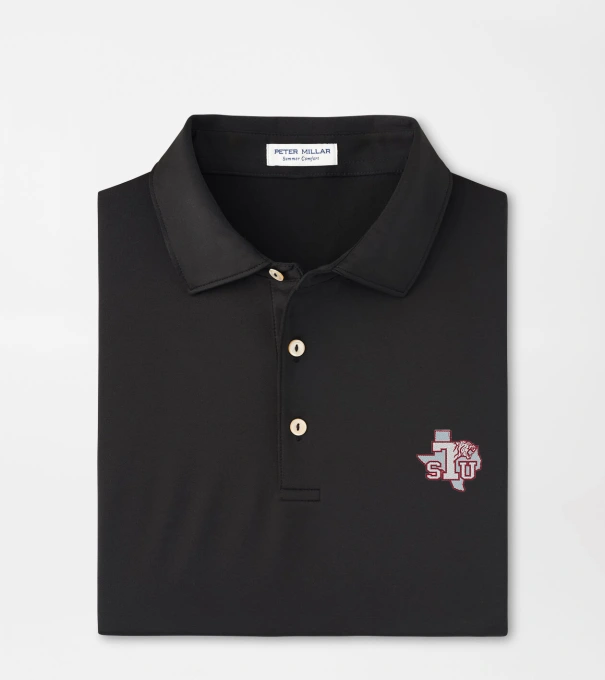 Texas Southern Solid Performance Jersey Polo in Black