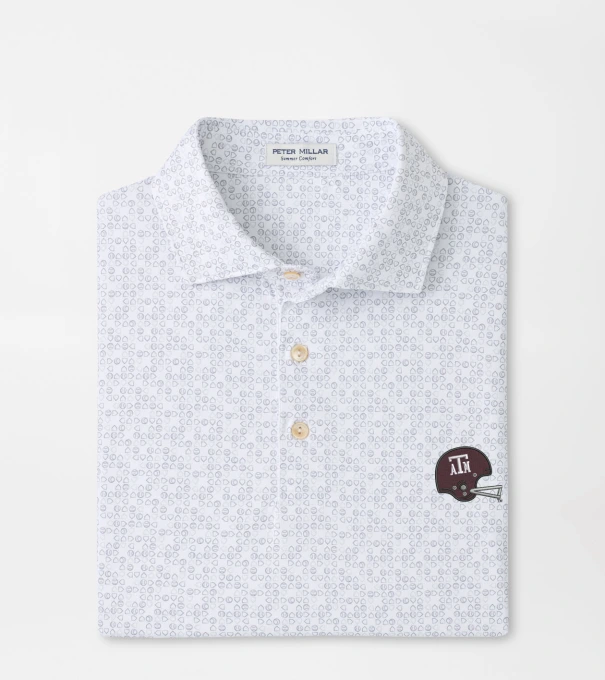 Texas A&M Vault Bases Loaded Performance Jersey Polo in White
