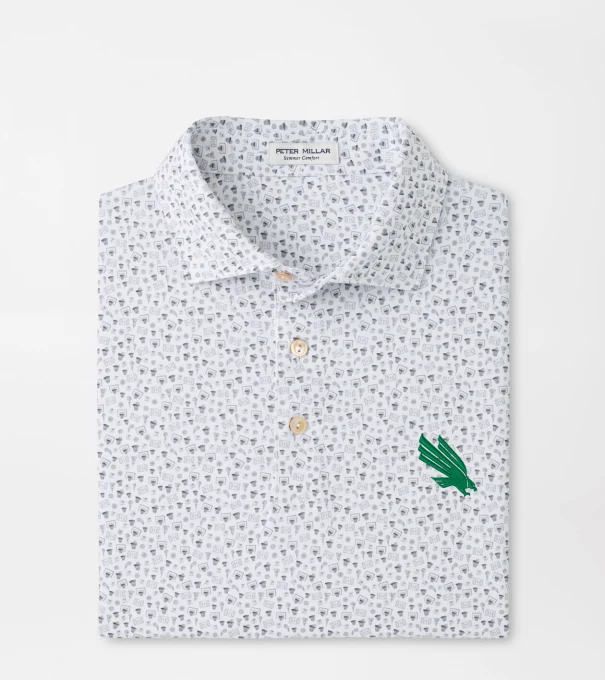 North Texas Buzzer Beater Performance Jersey Polo in White