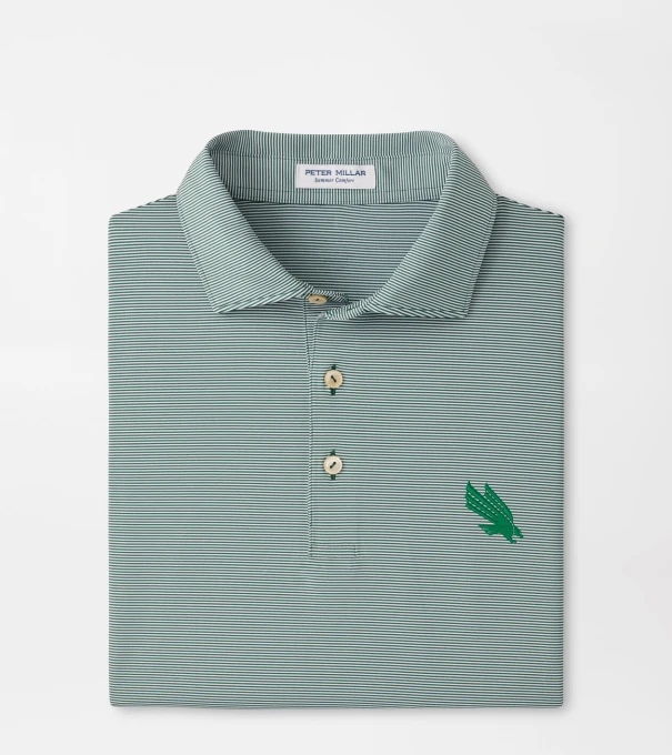 North Texas Jubilee Stripe Performance Polo in Green1