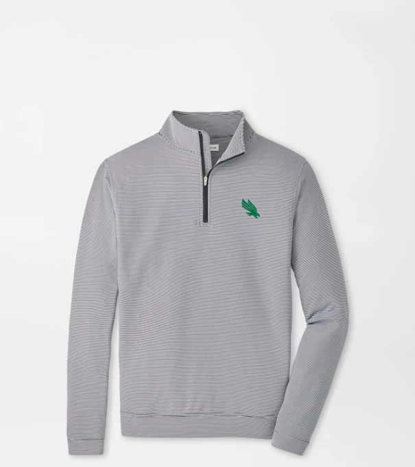 North Texas Perth Sugar Stripe Performance Quarter-Zip in Black/White