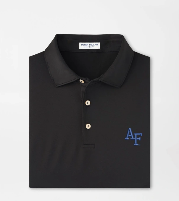 Air Force Academy Solid Performance Jersey Polo in Black