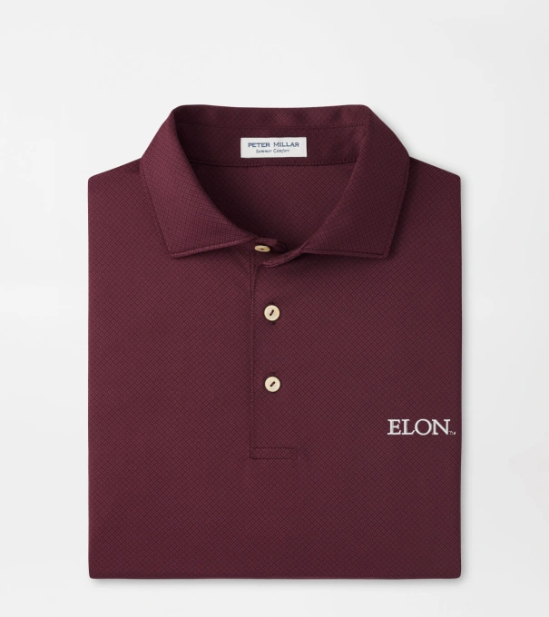 Elon Hugo Performance Jersey Polo in Maroon3