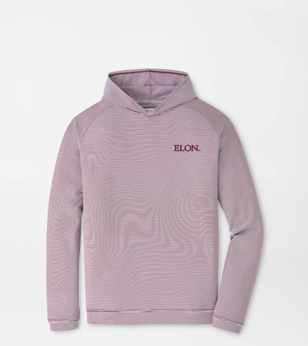 Elon Pine Sugar Stripe Performance Hoodie in Maroon3