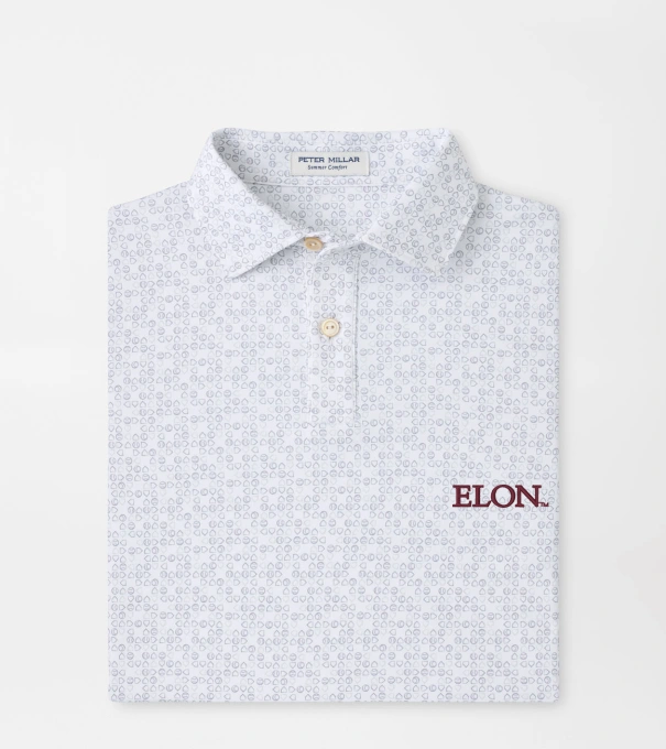 Elon Bases Loaded Youth Performance Jersey Polo in White