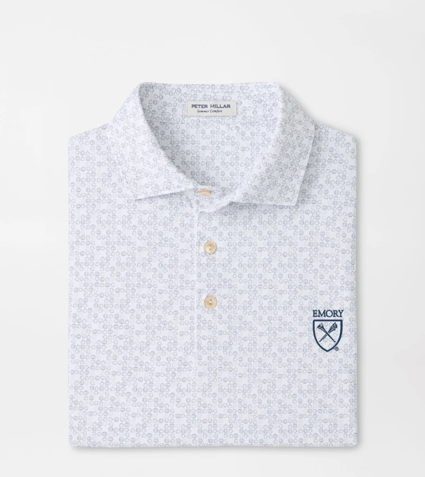 Emory Bases Loaded Performance Jersey Polo in White