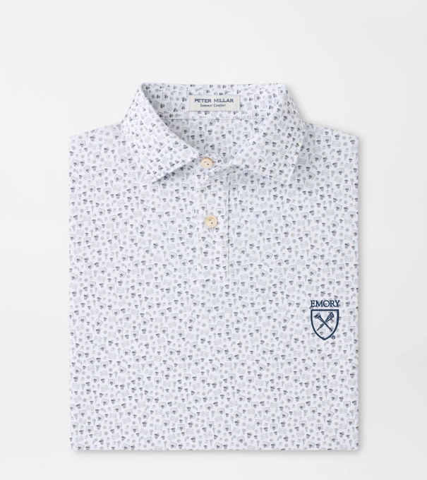 Emory Buzzer Beater Youth Performance Jersey Polo in White