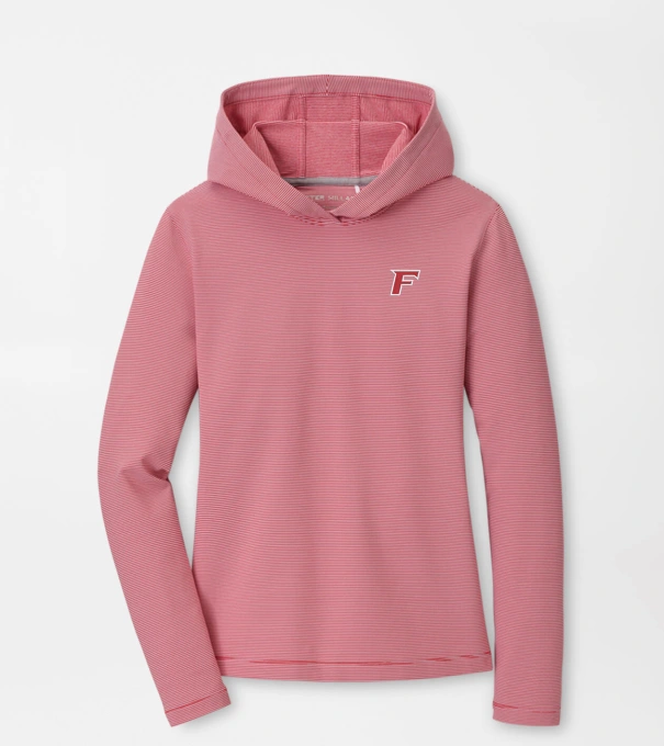 Fairfield Women's Pine Sugar Stripe Performance Hoodie in Red3