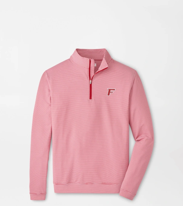 Fairfield Perth Sugar Stripe Performance Quarter-Zip in Red3/White