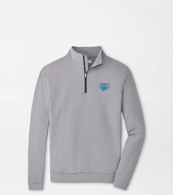 Fayettville State Perth Sugar Stripe Performance Quarter-Zip in Black/White
