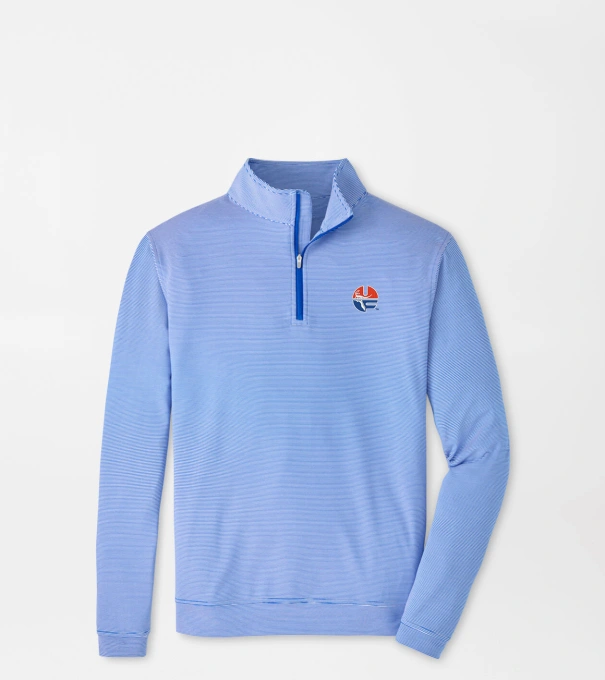 Florida Vault Perth Mini-Stripe Performance Pullover in Blue3/White