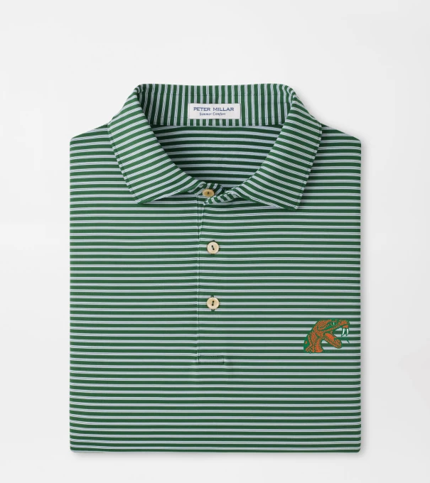 Florida A&M Tiebreaker Performance Jersey Stripe Polo in Green1