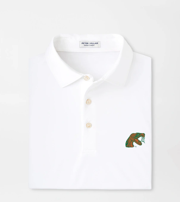 Florida A&M Solid Performance Jersey Polo in White