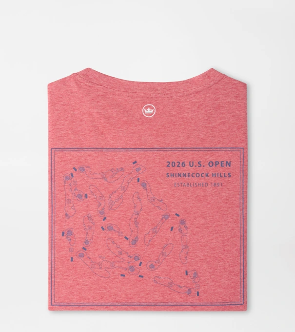 126th U.S. Open Course Map T-Shirt in Cape Red