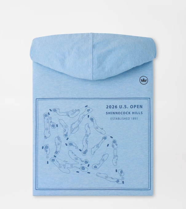 126th U.S. Open Course Map T-Shirt Hoodie in Cottage Blue