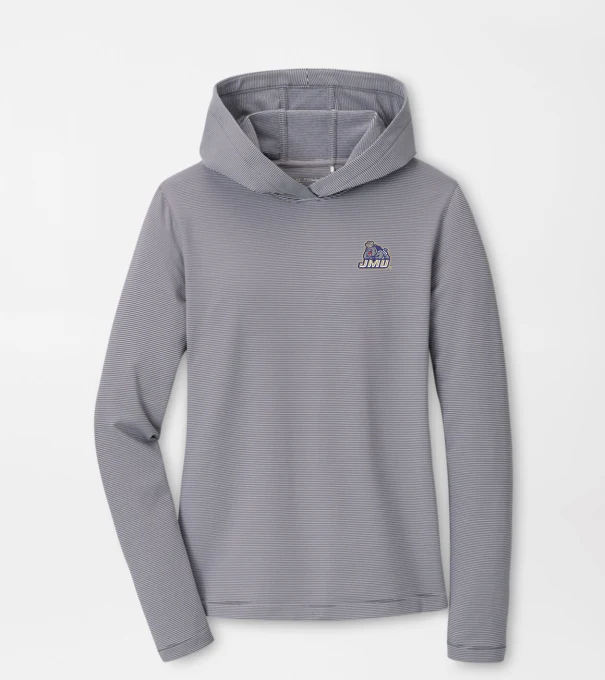 James Madison University Women's Pine Sugar Stripe Performance Hoodie in Iron