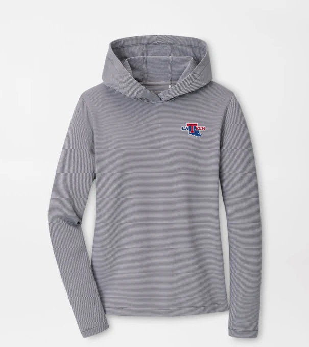 Louisiana Tech Women's Pine Sugar Stripe Performance Hoodie in Iron