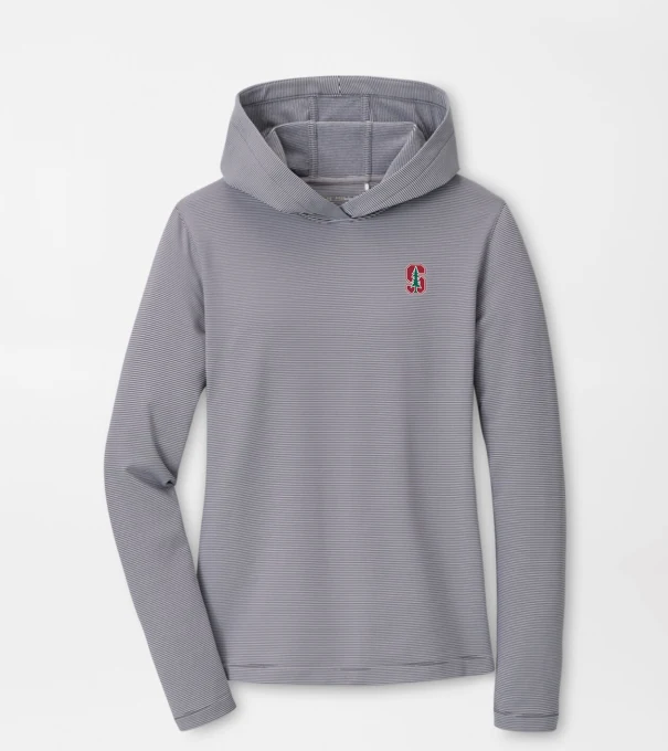 Stanford Women's Pine Sugar Stripe Performance Hoodie in Iron
