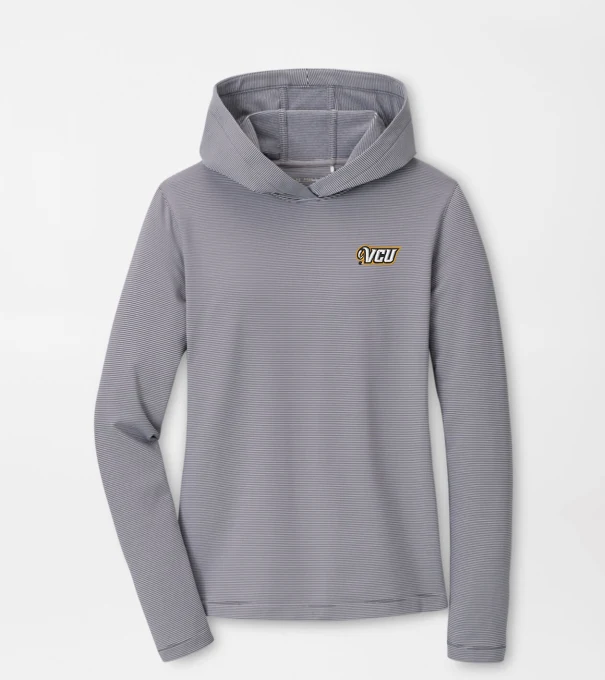 VCU Women's Pine Sugar Stripe Performance Hoodie in Iron