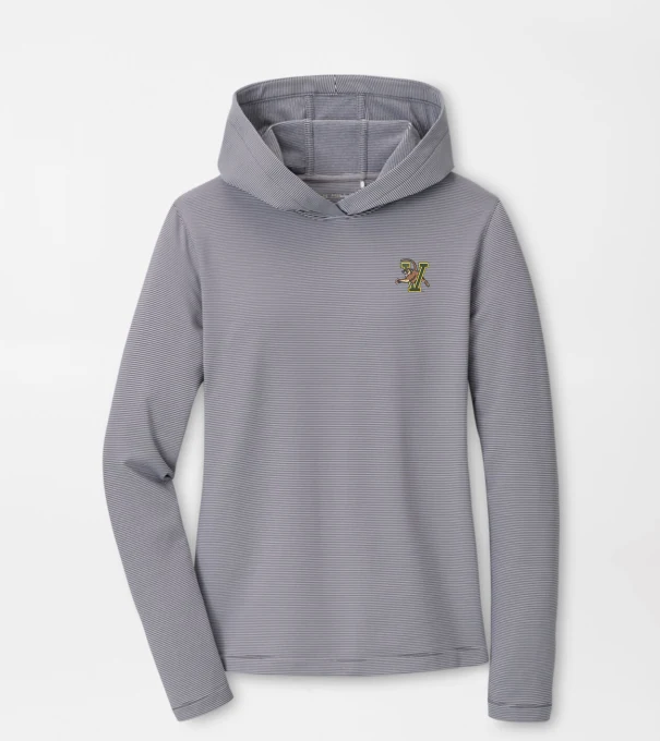 Vermont Women's Pine Sugar Stripe Performance Hoodie in Iron