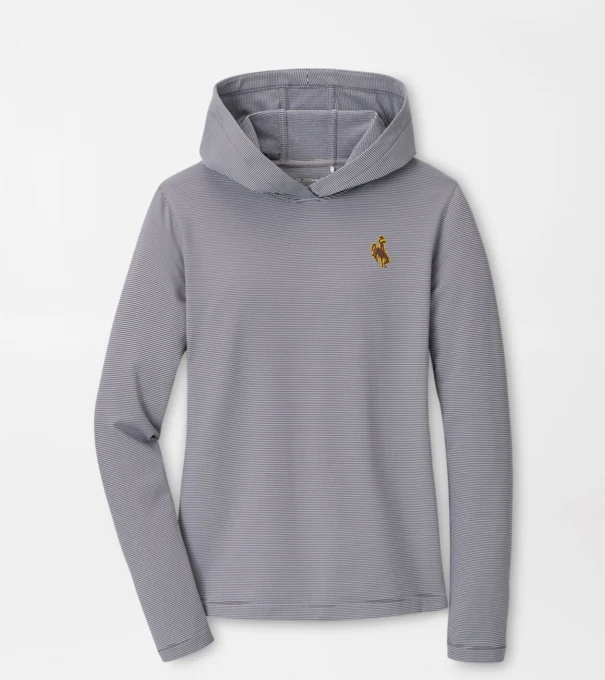 Wyoming Women's Pine Sugar Stripe Performance Hoodie in Iron