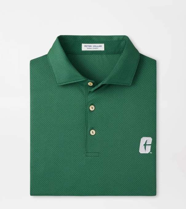 UNC Charlotte Hugo Performance Jersey Polo in Green1