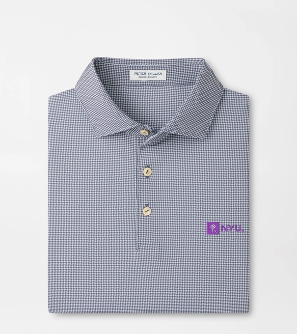 New York University Border Performance Jersey Polo in Iron