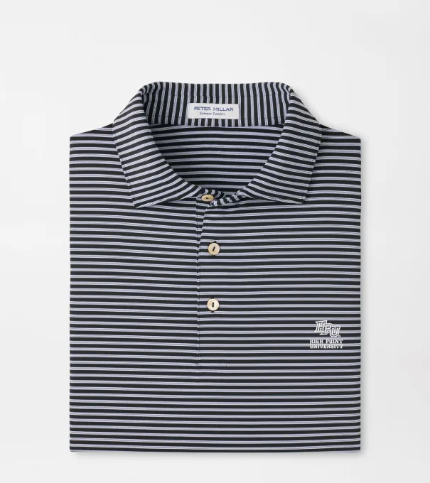 High Point University Tiebreaker Performance Jersey Stripe Polo in Black