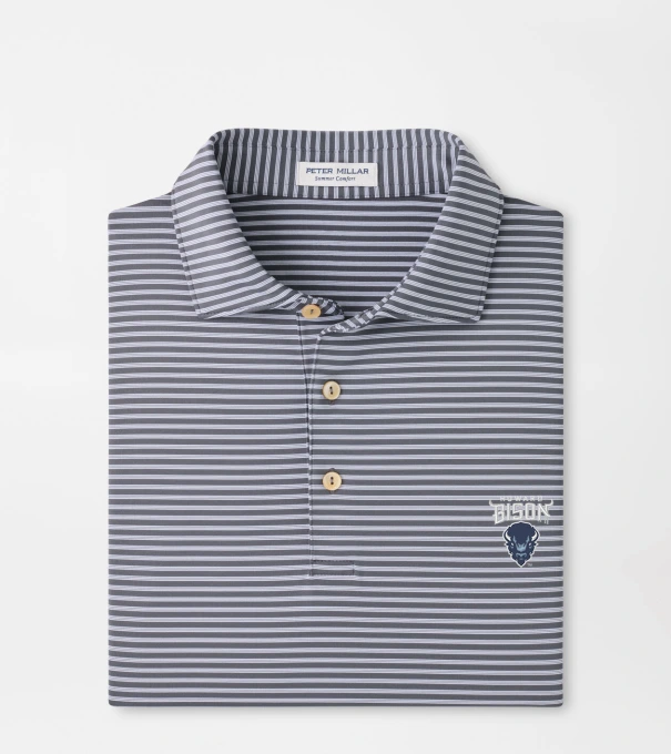 Howard University Tiebreaker Performance Jersey Stripe Polo in Iron