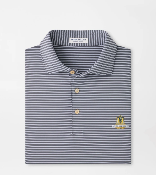Murray State Tiebreaker Performance Jersey Stripe Polo in Iron
