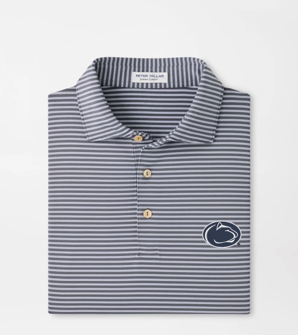 Penn State Tiebreaker Performance Jersey Stripe Polo in Iron