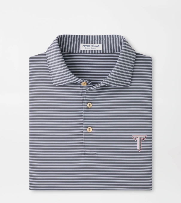 Troy Tiebreaker Performance Jersey Stripe Polo in Iron