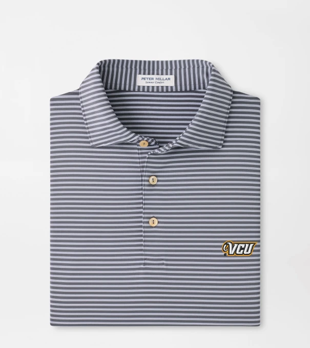 VCU Tiebreaker Performance Jersey Stripe Polo in Iron