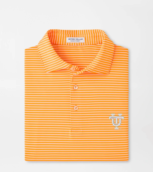 Tennessee Vault Tiebreaker Performance Jersey Stripe Polo in Orange1