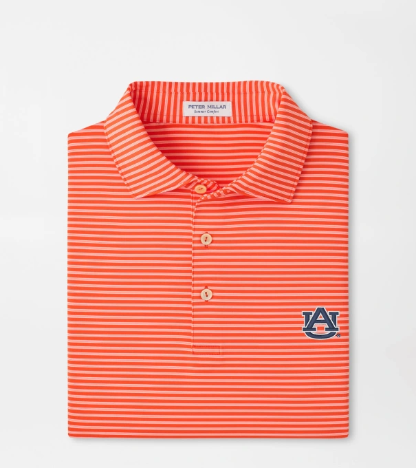 Auburn Tiebreaker Performance Jersey Stripe Polo in Orange6