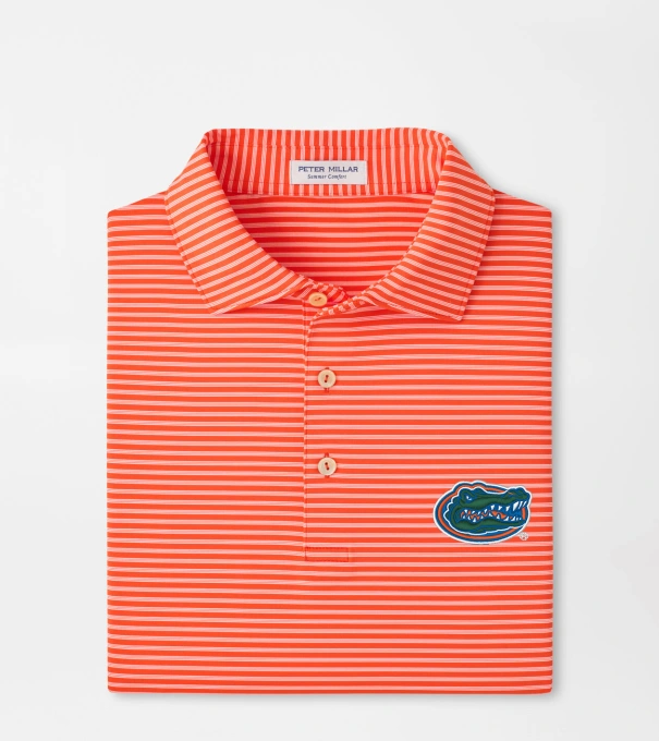 Florida Tiebreaker Performance Jersey Stripe Polo in Orange6