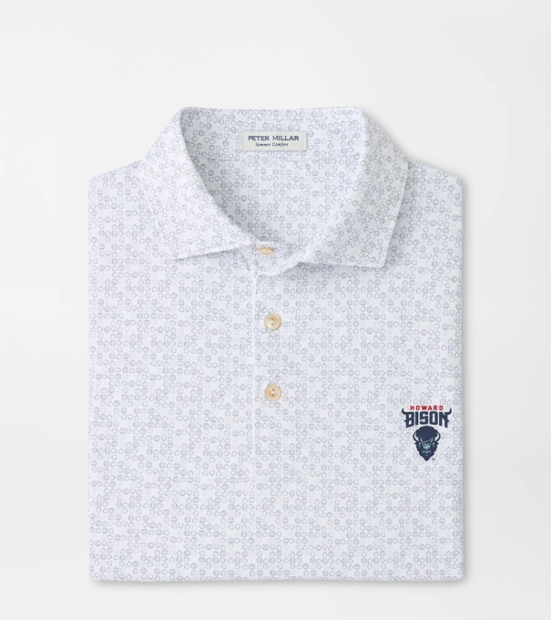 Howard University Bases Loaded Performance Jersey Polo in White