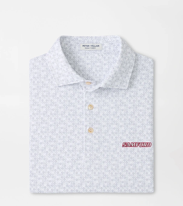 Samford Bases Loaded Performance Jersey Polo in White