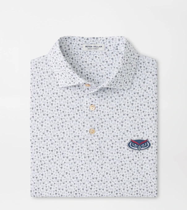 Florida Atlantic University Buzzer Beater Performance Jersey Polo in White