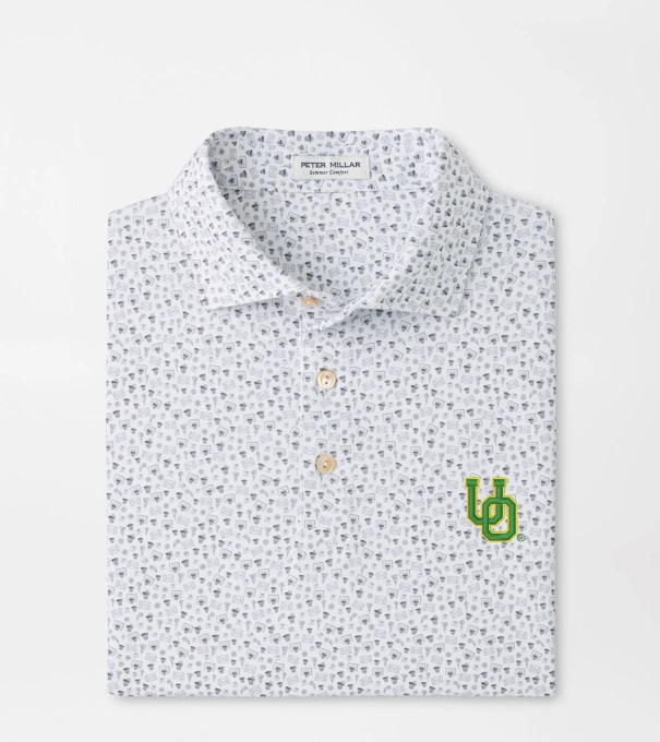 Oregon Vault Buzzer Beater Performance Jersey Polo in White