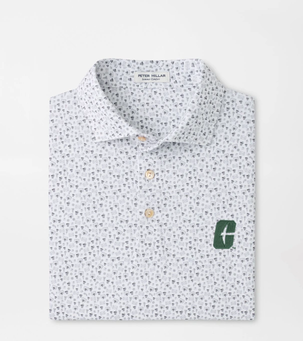 UNC Charlotte Buzzer Beater Performance Jersey Polo in White