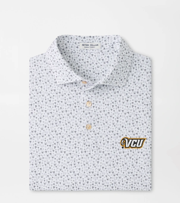 VCU Buzzer Beater Performance Jersey Polo in White