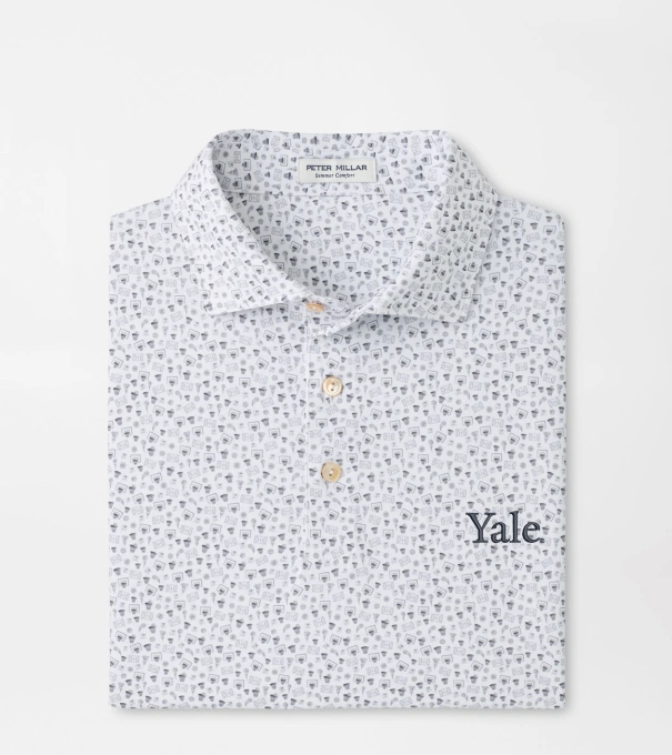 Yale Buzzer Beater Performance Jersey Polo in White